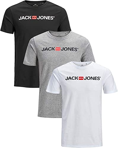 JACK & JONES Herren 3er-Set T-Shirts aus Baumwolle (Slim Fit Mix 25, M) von JACK & JONES