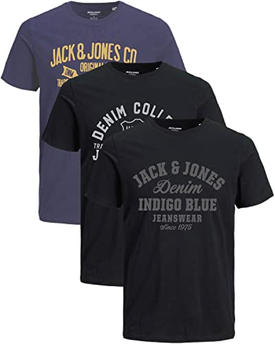 JACK & JONES Herren 3er-Set T-Shirts aus Baumwolle (Slim-fit Mix Opt 2, XL) von JACK & JONES