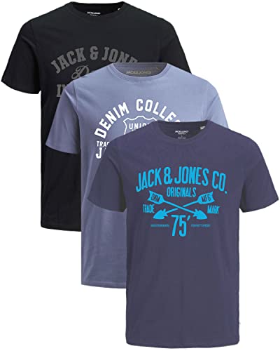 JACK & JONES Herren 3er-Set T-Shirts aus Baumwolle (Slim-fit Mix Opt 4, S) von JACK & JONES