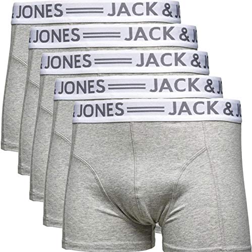 JACK & JONES Herren 5er Pack Boxershorts Mix Unterwäsche Mehrpack,#5er Pack White Ohne Wäschesack,XXL von JACK & JONES