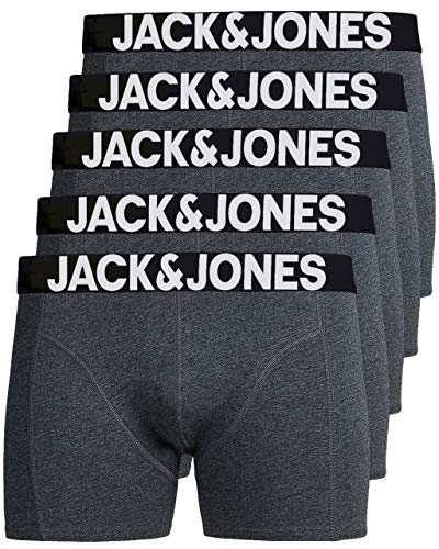 JACK & JONES Herren 5er Pack Boxershorts Mix Unterwäsche Mehrpack,5er Pack Darkgrey,L von JACK & JONES
