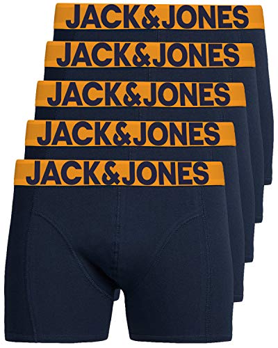 JACK & JONES Herren 5er Pack Boxershorts Mix Unterwäsche Mehrpack,5er Pack Navy,L von JACK & JONES