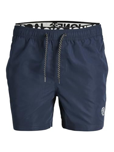 JACK & JONES Herren Badehose Badeshort JPSTFIJI S M L XL XXL Schwarz Blau Rot, Größe:L, Farbe:Navy Blazer SOLID 12227254 von JACK & JONES