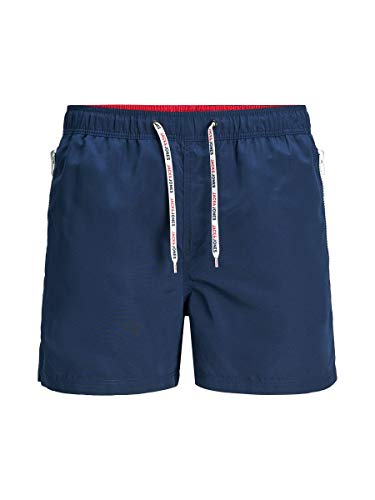 Jack & Jones Herren JJIARUBA Swimshorts AKM Zip Badehose, Medieval Blue, S von JACK & JONES