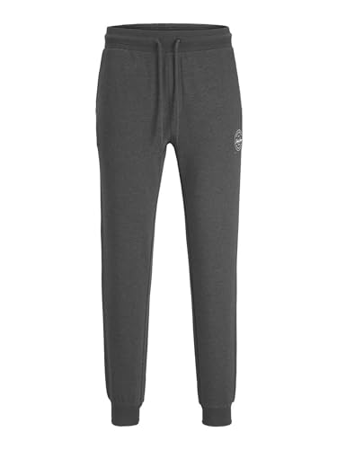 JACK & JONES Herren Basic Jogger Sport Trainingshose Gummibund Bequeme Slim Fit Jogginghose Taschen JPSTGORDON, Farben:Dunkelgrau, Größe Hosen:S von JACK & JONES