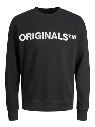 JACK & JONES Herren Basic Sweater | Langarm Shirt Rundhals Pullover | Warmer Jumper ohne Kapuze JORCLEAN, Farben:Schwarz-2, Größe Pullover:S von JACK & JONES