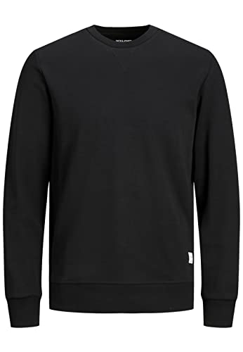 JACK & JONES Herren Basic Sweater | Langarm Sweatshirt Rundhals Pullover | Einfarbiger Jumper JJEBASIC, Farben:Schwarz, Größe Pullover:XL von JACK & JONES