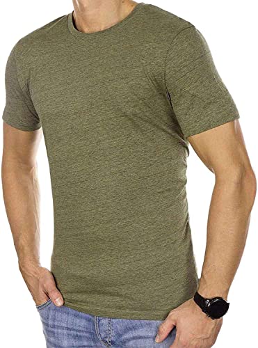 JACK & JONES Herren Basic T-Shirt Jcotable Melange Casual Brusttasche Regular Fit (as3, Alpha, s, Regular, Regular, Deep Lichen Green) von JACK & JONES