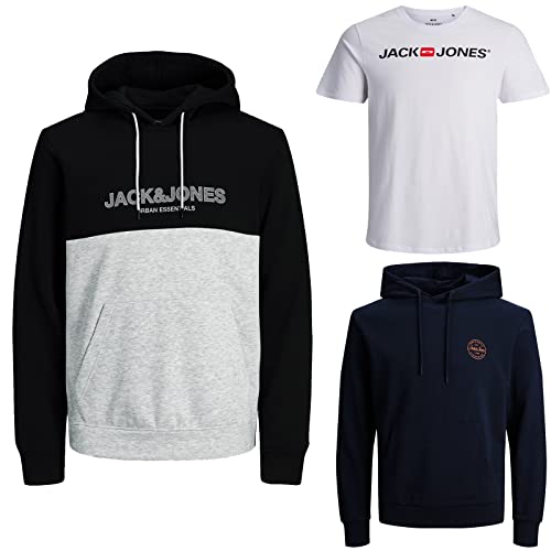 JACK & JONES Herren - Big Size Box 3 teilig - Sweat Hoodie Pullover T Shirt Übergröße Plus Size 3XL 4XL 5XL 6XL 7XL 8XL zr99a (4XL, BigSize Box 13) von JACK & JONES