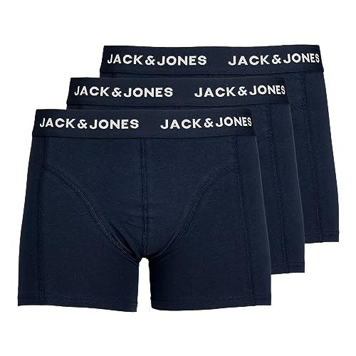 JACK & JONES Herren Boxer-Shorts JacAnthony Unter-Hosen Pants 3er-Pack Black (S, Blue) von JACK & JONES