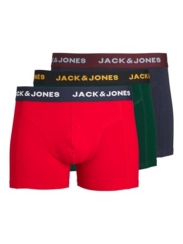 JACK & JONES Herren Boxershorts 3er-Pack, Farbe:Mehrfarbig, Größe:M von JACK & JONES