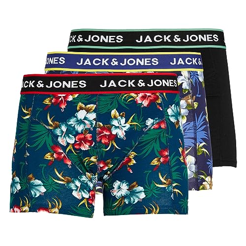 JACK & JONES Herren Boxershorts Boxershorts, Schwarz (Bardaboes Cherry/Maritime Blue Black), XL EU von JACK & JONES