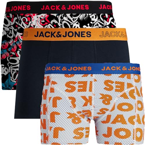 JACK & JONES Trunks 3er Pack Boxershorts Boxer Short Unterhose Mehrpack bj.s58 (XL, 3er @4) von JACK & JONES