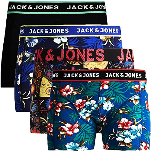 JACK & JONES Herren Boxershorts 4er Pack Trunks Shorts Baumwoll Mix Unterhose GGa.1y (L, 12) von JACK & JONES