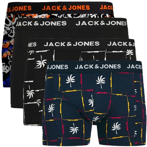 JACK & JONES Herren Boxershorts 4er Pack Trunks Shorts Baumwoll Mix Unterhose GGa.1y (XXL, 71) von JACK & JONES