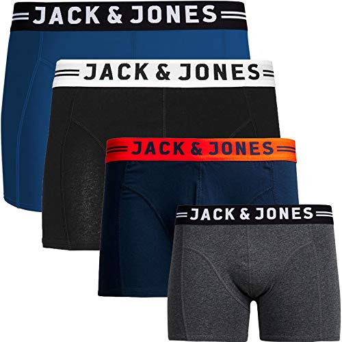 JACK & JONES Herren Boxershorts 4er Pack Trunks Shorts Baumwoll Mix Unterhose Core S M L XL XXL (M, 3) von JACK & JONES