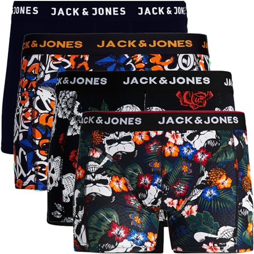 JACK & JONES Herren Boxershorts 4er Pack Trunks Shorts Baumwoll Mix Unterhose jy.9bt (S, 80) von JACK & JONES