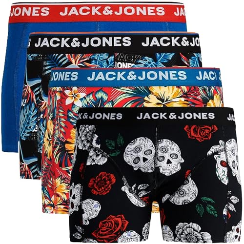 JACK & JONES Herren Boxershorts 4er Pack Trunks Shorts Baumwoll Mix Unterhose GGa.1y (XXL, 53) von JACK & JONES