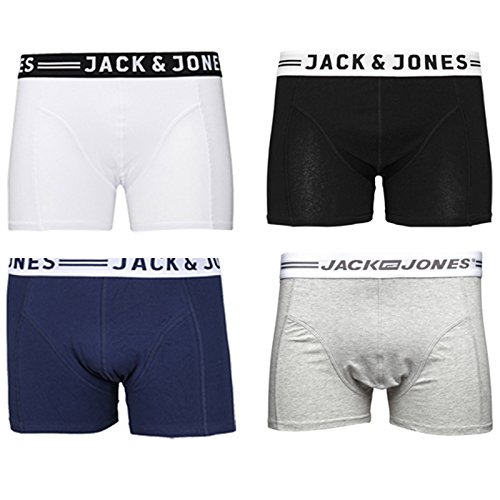 JACK & JONES Herren Boxershorts 4er Pack Trunks Shorts Baumwoll Mix Unterhose ex.1zt (XXL - 4er, Mehrfarbig #Sense Mix) von JACK & JONES