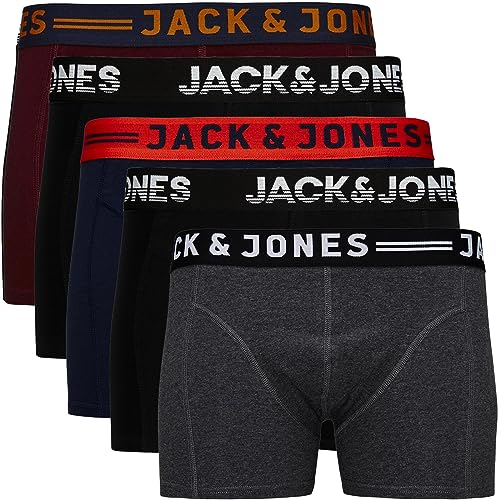 JACK & JONES Herren Boxershorts 5er Pack Trunks Shorts Baumwoll Mix Jaz77 Unterhose (L, 5er Pack Bunt #44) von JACK & JONES