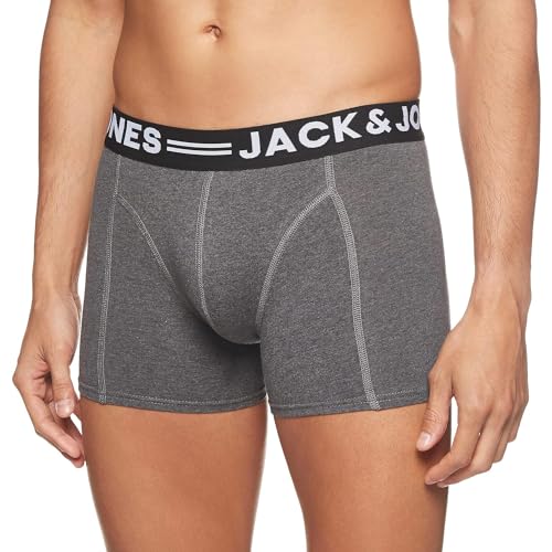 JACK & JONES Herren Jacsense Mix Color Trunks Noos Boxershorts, Grau (Dark Grey Melange), L EU von JACK & JONES