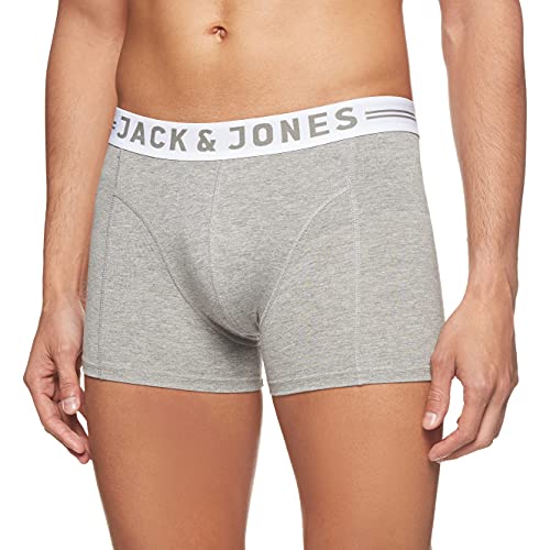JACK & JONES Herren Boxershorts Jacsense Trunks Noos, Grau (Light Grey Melange), Small (Herstellergröße: S) von JACK & JONES