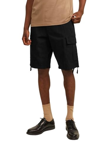JACK & JONES Herren Jpstcole Barkley Jjcargo Shorts Sn Cargoshorts 12248685,Schwarz,XL von JACK & JONES