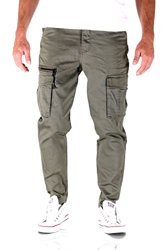 Jack & Jones Cargo Chino Hose JPSTACE JJDEX Stretch Pants Gerader Schnitt Arbeitshosen Look, Ace Dex - Dusty Olive, 32W / 36L von JACK & JONES
