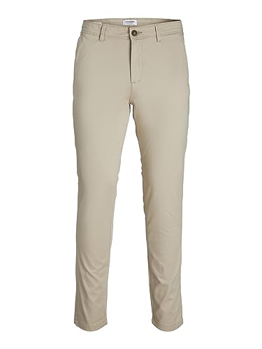 JACK & JONES Herren Chino Hose | Stretch Pants Konischer Schnitt | Slim Fit Look JPSTMARCO JJBOWIE, Farben:Beige, Größe Hosen:30W / 34L, Z-Länge:L34 von JACK & JONES