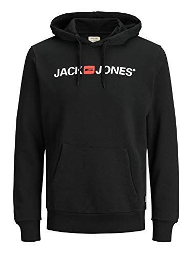 JACK & JONES Herren Corp Logo Sweat Hood Noos, Schwarz (Black Detail:Reg Fit), X-Large von JACK & JONES