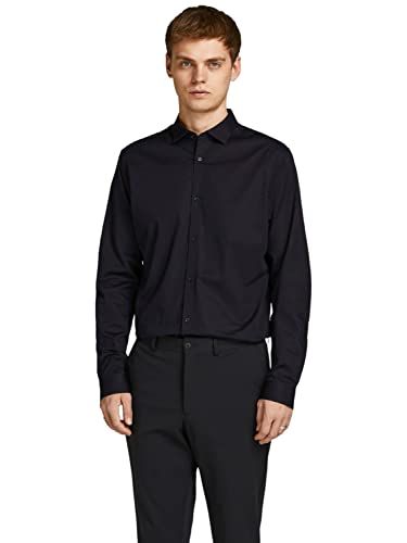 JACK & JONES Herren Freizeit Hemd JPRBLACARDIFF Slim Fit Schwarz Blau Weiss, Größe:S, Farbe:Black Slim FIT 12201905 von JACK & JONES