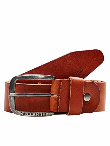 Herren Jack & Jones Ledergürtel JACPAUL Belt Echt Leder Jeans Hosen Gürtel, Farben:Mittelbraun, Größe Gürtel:105 von JACK & JONES