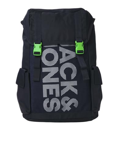 JACK&JONES Herren JACASHFORD MESH Backpack Rucksack, Navy Blazer/Detail:Island Green von JACK & JONES