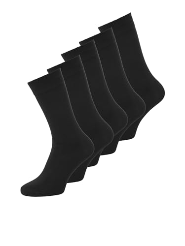 JACK & JONES Herren JACBASIC Bamboo 5 Pack NOOS Socken, Black/Detail:Black-Black-Black-Black, ONE Size von JACK & JONES