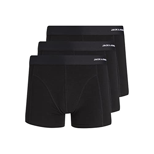 JACK & JONES Herren JACBASIC Bamboo Trunks 3 Pack NOOS Boxershorts, Black/Detail:Black-Black, L von JACK & JONES