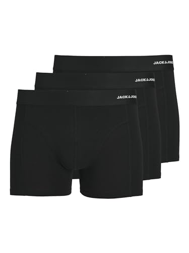 JACK & JONES Herren JACBASIC Bamboo Trunks 3 Pack NOOS Boxershorts, Black/Detail:Black-Black, L von JACK & JONES