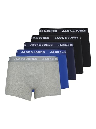JACK & JONES Herren Unterhosen Shorts Boxershorts Trunks 5er Pack, Farbe:Mehrfarbig, Wäschegröße:2XL, Artikel:-Black/Navy Blazer/surf The Web/lgm von JACK & JONES