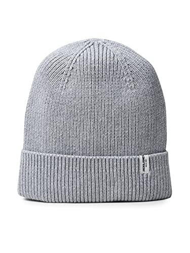 JACK & JONES Herren JACBRINK BEANIE LN 12193386, Light Grey Melange, ONE SIZE von JACK & JONES