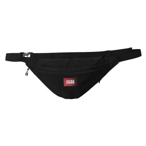 JACK & JONES Herren JACCRIS BUMBAG Bauchtasche 12257305 ,Black/Detail:true Red ,Einheitsgröße von JACK & JONES