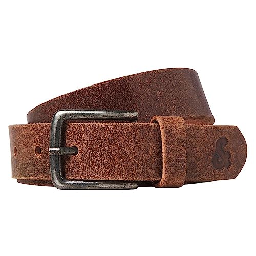 JACK&JONES Herren JACIAN Leather Belt Ledergürtel, Cognac, 105 von JACK & JONES