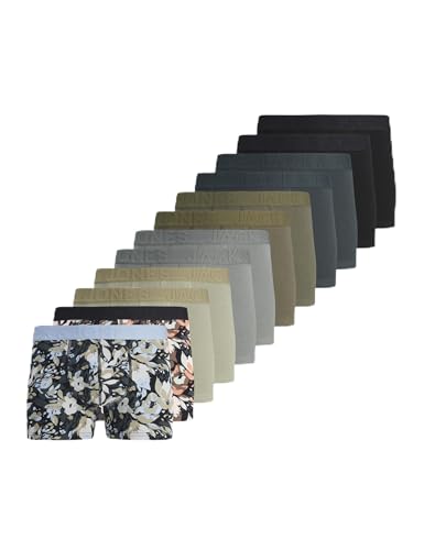 JACK&JONES Herren JACJONAH Flower Trunks 12 Pack Boxershorts, Forest River/Pack:Glacier Lake-Castor Gray-Black-Sea Turtle-Overland Trek-Black-Forest River, S JACK&JONES Herren JACJONAH Flower Trunks 12 Pack Boxershorts, Forest River/Pack:Glacier Lake-Castor Gray-Black-Sea Turtle-Overland Trek-Black-Forest River, S von JACK & JONES