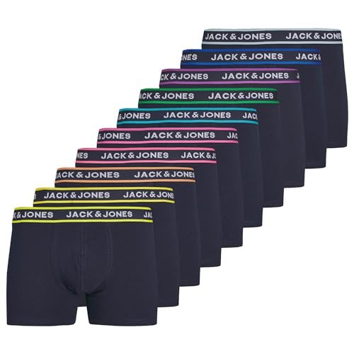 JACK&JONES Herren JACLIME SOLID Trunks 10 Pack Boxershorts, Navy Blazer/Pack:Navy Blazer-Navy Blazer-Navy Blazer-Navy Blazer-Navy Blazer-Navy Blazer, S von JACK & JONES