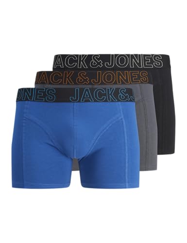 JACK&JONES Herren JACMURPHY SOLID Trunks 3 Pack Boxershorts, Exuberance/Pack:Blue Jewel-Lint, M von JACK & JONES