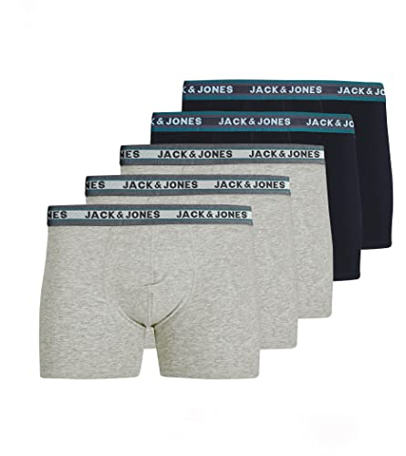 JACK & JONES Herren JACOLIVER Trunks 5 Pack, Light Grey Melange/Pack C, XXL von JACK & JONES