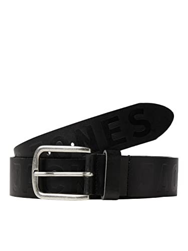 JACK & JONES Herren JACPORTO Jeans Leather Belt LN Gürtel, Black, 80 von JACK & JONES