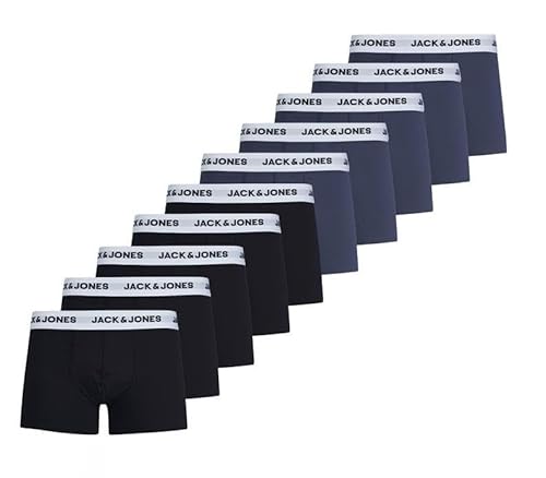 Jack & Jones Herren Jacsolid Trunks 10 Packs Boxershorts, 5x Blue Nights, 5x Schwarz ,XXL von JACK & JONES