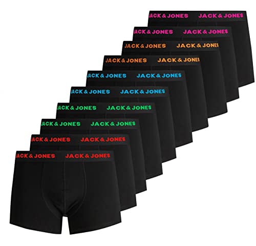 Jack & Jones Herren Jacsolid Trunks 10 Packs Boxershorts, Schwarz ,M von JACK & JONES