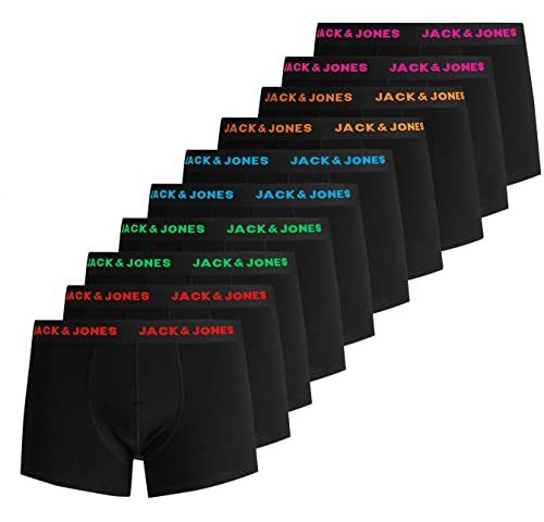 JACK & JONES Herren JACSOLID Trunks 10 Pack, Black/Opt D, S von JACK & JONES