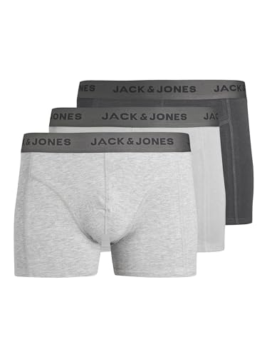 JACK & JONES Herren JACYANNICK Bamboo Trunks 3 Pack Retroshorts, Dark Grey Melange Pack:Ultimate Grey-Asphalt, L von JACK & JONES