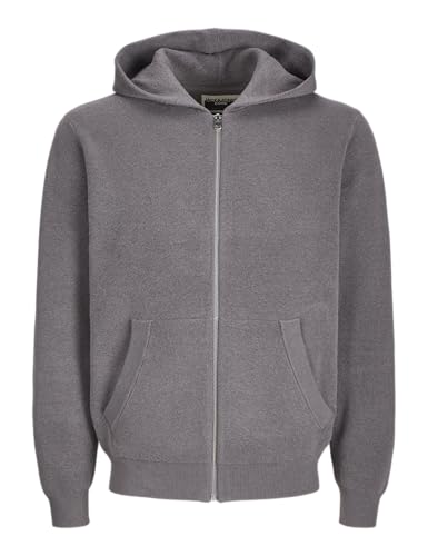 JACK&JONES Herren JCOCALEB Knit Zip Hoodie BF Strickpullover, Shark, Large von JACK & JONES